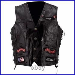Gilet jacket cut en cuir Aigle / Live To Ride Biker custom eagle vest