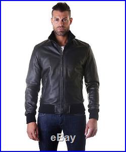 Giubbotto in di Pelle Uomo Men Leather Jacket Veste Blouson Homme Cuir mod. 109