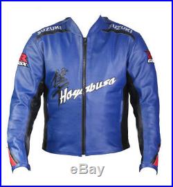 HAYABUSA SUZUKI Cuir Biker Veste Courses Sports Cuir Veste Moto Cuir Veste EU-50