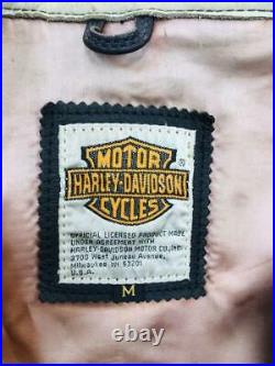 Harley Davidson Motards Veste Cuir Blouson Extérieur Homme M Patch Vintage Vélo