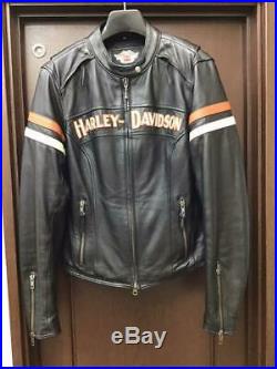 Harley Davidson Veste Cuir Extérieur Blouson Femme M Avec Épaule Sac T-Shirt