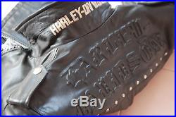 Harley davidson blouson veste cuir femme vintage noir taille S