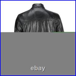 Hommes Véritable Cuir Vintage Classique Blouson Col Jacket Noir Fauve Marron