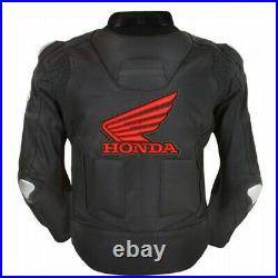 Honda Hommes Moto Veste en Cuir Courses MOTOGP Motard Blousons Cuir Armure CE