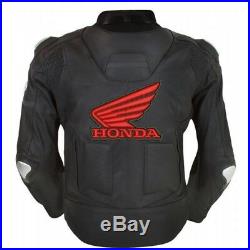 Honda Hommes Motor Veste En Cuir Moto Chaqueta De Cuero Motorrad Leder Jacke Ce
