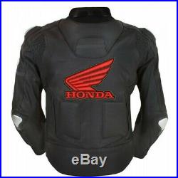 Honda Motards Hommes Veste En Cuir Giacca di Pelle Moto Chaqueta de Cuero Moto