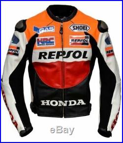 Honda Repsol Hommes Veste En Cuir Giacca di Pelle Moto Chaqueta de Cuero Moto CE