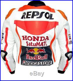 Honda Repsol Hommes Veste En Cuir Giacca di Pelle Moto Chaqueta de Cuero Moto CE