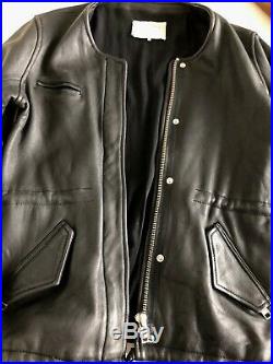 IRO jacket veste 38 40 CUIR leather LAMB agneau noir BLACK zip BLOUSON UK 8 10
