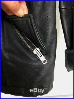 IRO jacket veste 38 40 CUIR leather LAMB agneau noir BLACK zip BLOUSON UK 8 10
