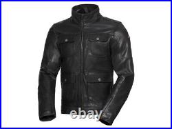 IXS Veste en Cuir Nick Noir Blouson Moto de Vachette