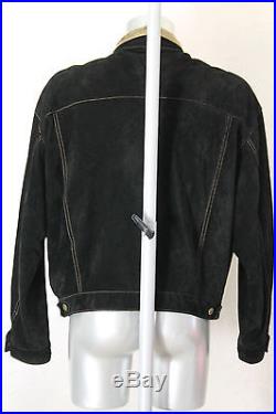 Joli blouson veste croute de veau et cuir vachette noir CHEVIGNON taille XL