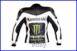 KAWASAKI Veste Motard en Cuir Veste en Cuir de Motard Veste en Cuir de Moto