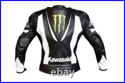 KAWASAKI Veste Motard en Cuir Veste en Cuir de Motard Veste en Cuir de Moto