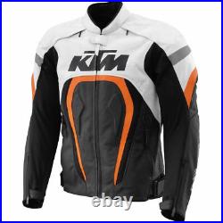 KTM Courses Veste Motard en Cuir Veste en Cuir de Motard Veste en Cuir de Moto