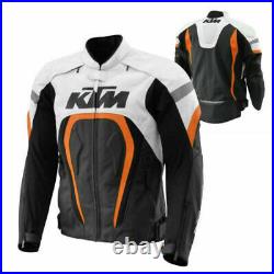 KTM Hommes Moto Veste en Cuir Courses MOTOGP Motard Blousons Cuir Armure CE