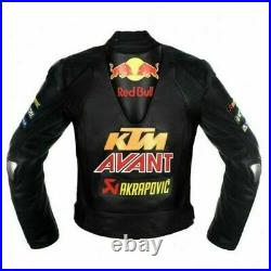 KTM Hommes Moto Veste en Cuir Courses MOTOGP Motard Blousons Cuir Armure CE