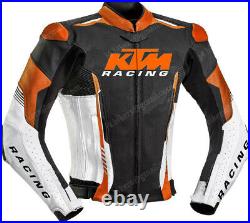 KTM Veste en Cuir de Motard Veste en Cuir de Moto Hommes Veste Motard en Cuir 50