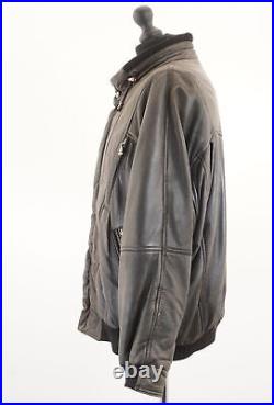 Kapraun Homme Blouson Veste en Cuir XL Noir Uni Vintage Cuir Véritable A1359