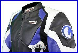 Kc026 Blouson veste cuir moto KARNO bleu PHANTOM doubl. Hiver amovible