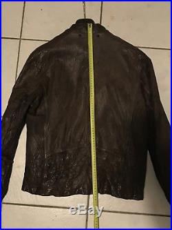 MAGNIFIQUE blouson veste marron BOSS cuir de veau calfskin brown leather jacket