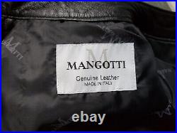MANGOTTI Veste blouson court cropped en cuir d'agneau Noir T42-XL