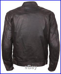 MODEKA Aile Hommes Blouson moto veste en cuir marron vintage rétro protecteurs