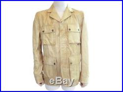 Manteau Belstaff Saharienne L 50 En Cuir Beige Blouson Veste Jacket Coat 1495
