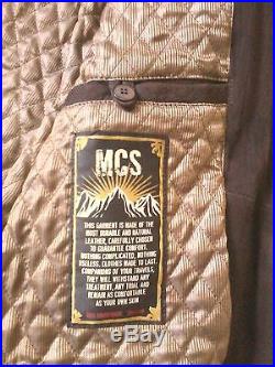 Marlboro Classics Mcs Blouson Veste Cuir Homme 52 54 XL Marron Leather Jacket