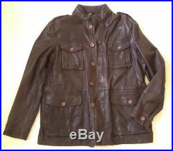 Mcs Marlboro Classics Veste Saharienne Blouson Cuir XL 50 Marron Leather Jacket