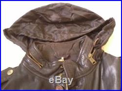 Mcs Marlboro Classics Veste Saharienne Blouson Cuir XL 50 Marron Leather Jacket