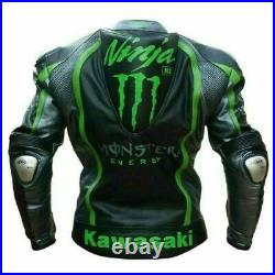 Monster Energy Blouson Veste de protection moto en cuir Moto Noir Courses Vest