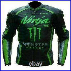 Monster Energy Costume En Cuir Moto Veste En Cuir Motard course Pantalon Leather