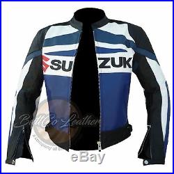 NEUF SUZUKI GSX moto motard course ORIGINAL CUIR PROTECTION veste