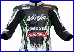 NINJA KAWASAKI Hommes Veste en Cuir de Motard Courses Veste en Cuir de Moto 56