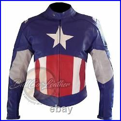 Neuf Avengers Captain America Cuir Moto Racing Protection Motard Veste