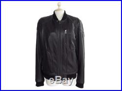 Neuf Veste Belstaff Stanton 71020394 50 L Blouson Cuir Noir Black Jacket 1100