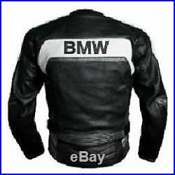 Noir BMW Hommes Moto Cuir Veste Courses Cuir de vachette Des sports Veste