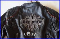 Nwt Harley Davidson 98069-14 Rouge Bordure Noir Imperméable Veste Femmes TAILLE