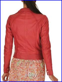 Oakwood Blouson Veste Neuf Femme 100% Cuir Rose Fushia Taille XL