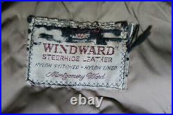 RARE Blouson en cuir de veau WINDWARD vintage original (vers 1940). Taille L