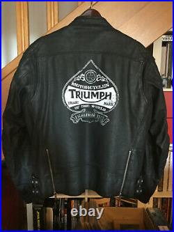 RARE veste blouson moto cuir TRIUMPH TON UP JACKET leather motorcycle cafe racer