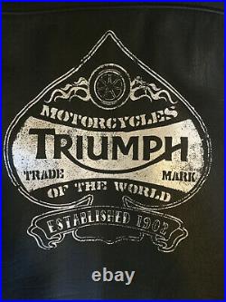 RARE veste blouson moto cuir TRIUMPH TON UP JACKET leather motorcycle cafe racer