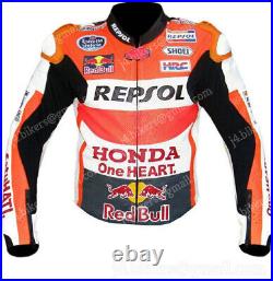 REPSOL Veste en Cuir de Moto Veste en Cuir de Motard Veste Motard en Cuir 48,58