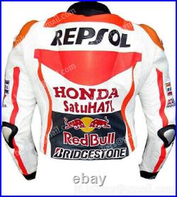 REPSOL Veste en Cuir de Moto Veste en Cuir de Motard Veste Motard en Cuir 48,58