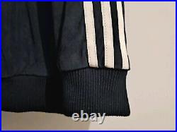 Rare Adidas Suede Real Leather Collection Jacket XL Vintage Navy Blouson RUN DMC