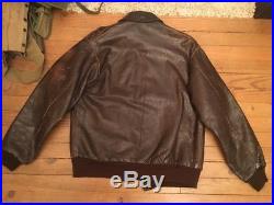 Rare BLOUSON veste aviateur aero cuir américain a-2 a2 post WW2 leather jacket