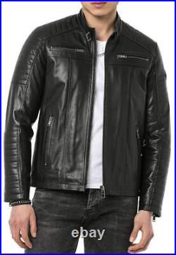 Redbridge Homme Veste en Cuir Véritable Veste Blouson Motard Moto