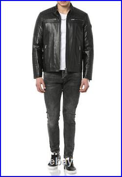 Redbridge Homme Veste en Cuir Véritable Veste Blouson Motard Moto