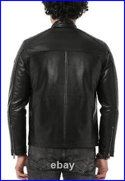 Redbridge Homme Veste en Cuir Véritable Veste Blouson Motard Moto